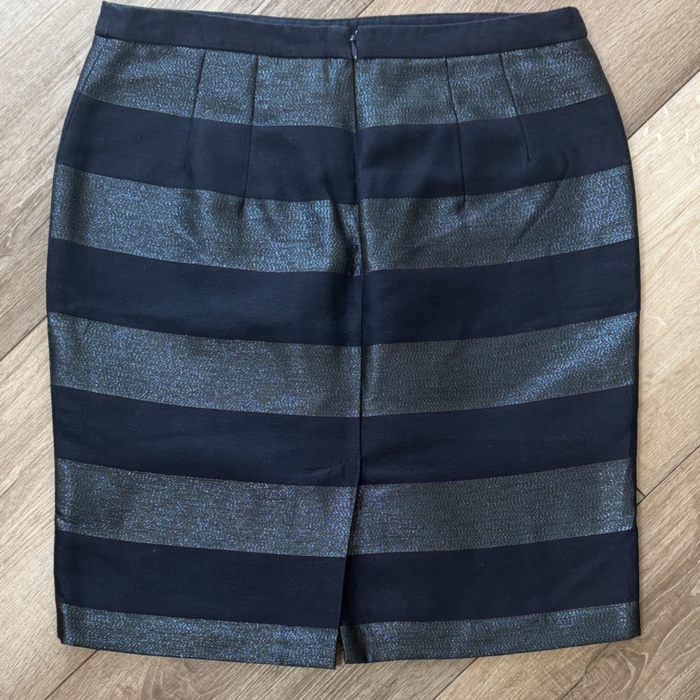 Tommy Hilfiger Metallic Glitter Striped Pencil Skirt - Picture 7 of 13